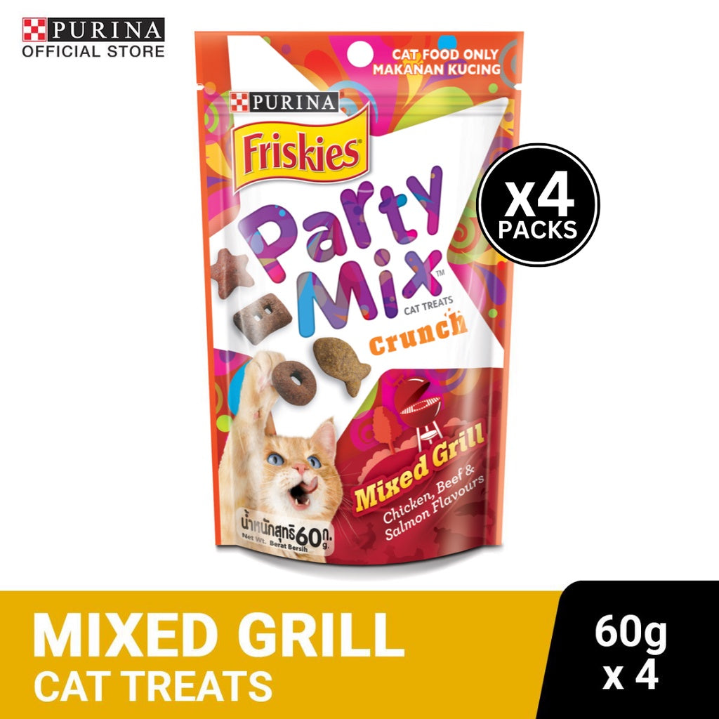 FRISKIES Party Mix Crunch Mixed Grill Cat Food 60g x4