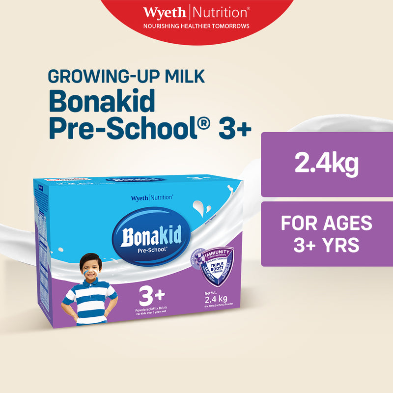 BONAKID PRE-SCHOOL 3+ Powdered Milk Drink for Children 2.4kg (400g x 6)