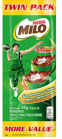 Milo Activ-Go Choco Malt Powdered Milk Drink Twin Pack 24g