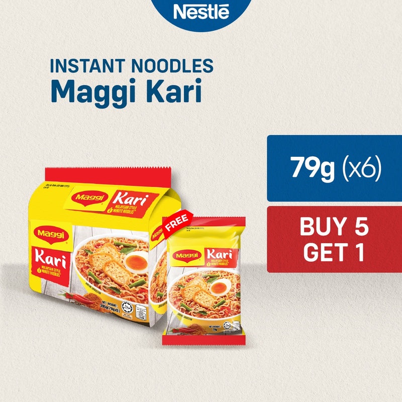 [BUY 5 PACKS, GET 1 FREE] Maggi Kari Noodles 79g