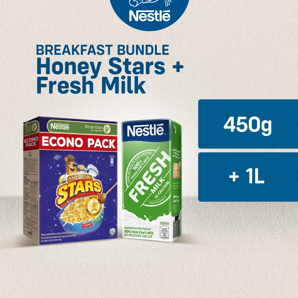 Honey Stars 450g And Nestle Fresh Milk 1l