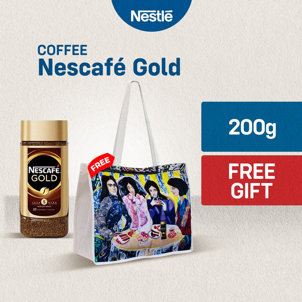 NESCAFE Gold Instant Coffee 200g with Heart Evangelista Tote Bag