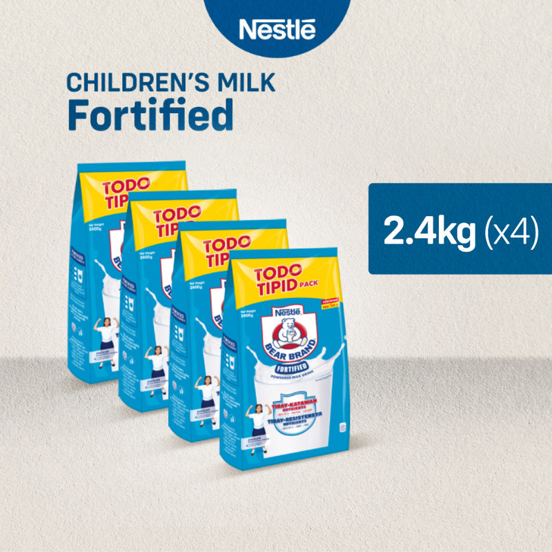 Bear Brand Fortified Powdered Milk Drink 2.4kg - Pack of 4