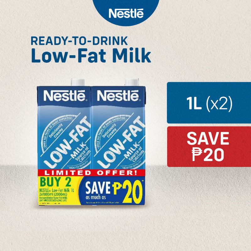 [Buy 2 Save P25] Nestle Low Fat Milk 1L