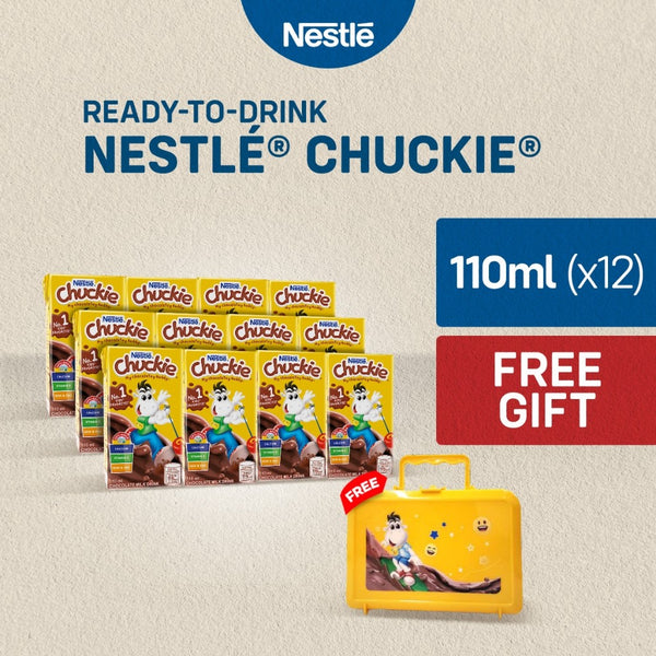 Chuckie Chocolate Flavoured Milk 110ml - Pack of 12 with FREE Chuckie Lunch Box