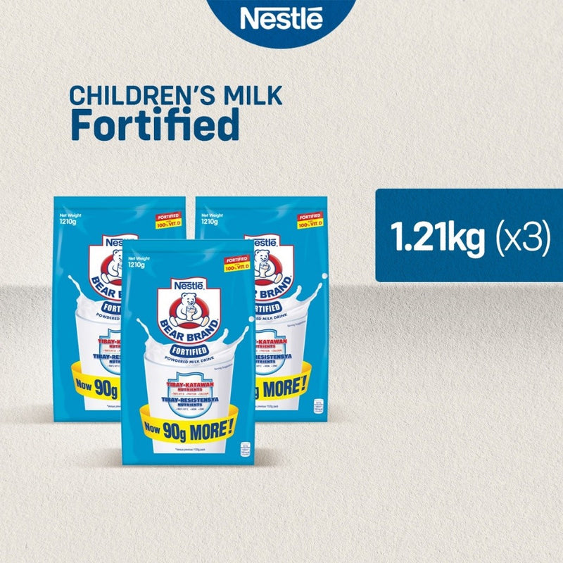 Bear Brand Fortified Powdered Milk Drink 1.21kg - Pack of 3