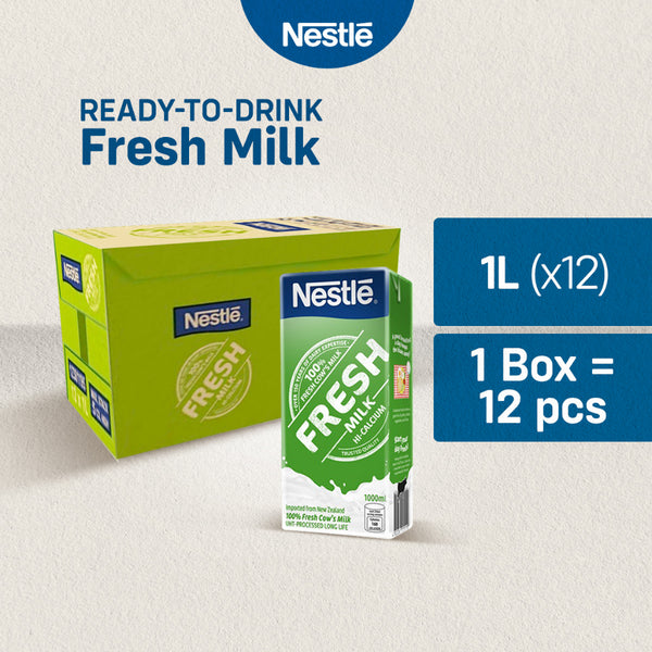 Nestle Fresh Milk High Calcium 1L - Pack of 12