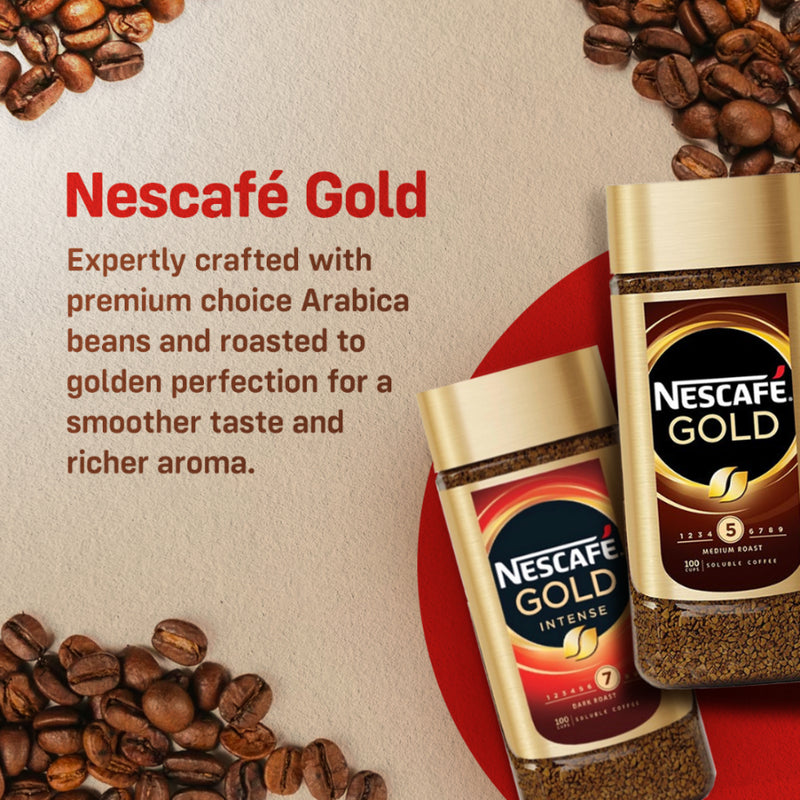 NESCAFE Gold Instant Coffee 200g with Glass Mug with Nescafe Logo