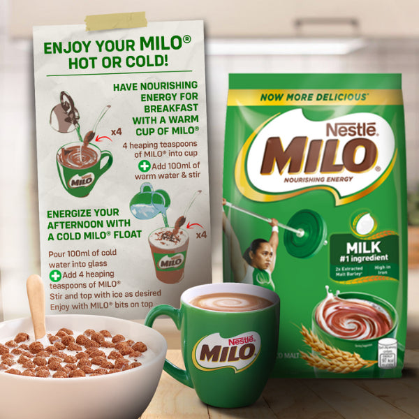 Milo Powdered Choco Malt Milk Drink 1kg + Bear Brand Fortified Powdered Milk Drink 2.4kg