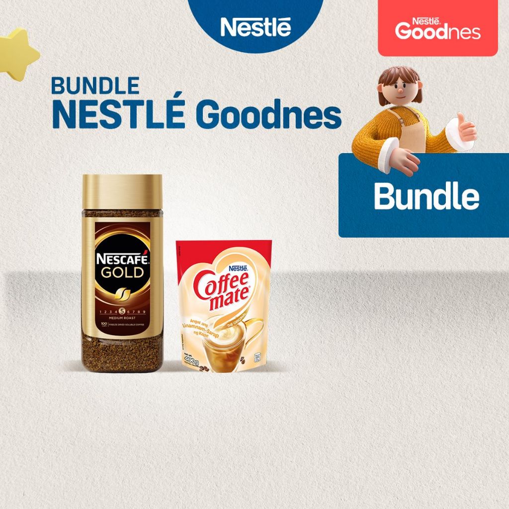 Nescafe Gold Premium Instant Coffee 200g + Coffee-mate Coffee Creamer