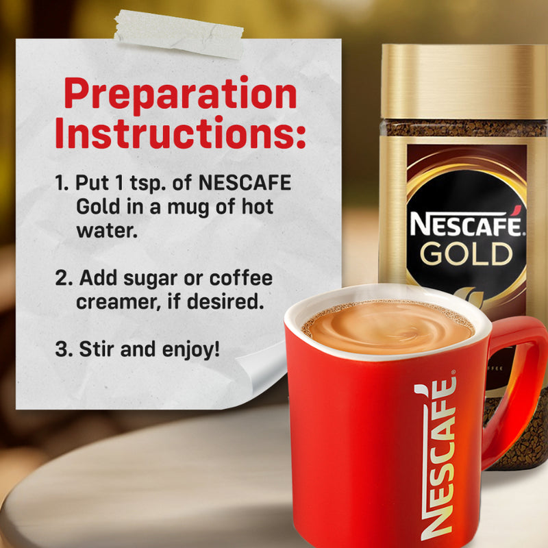 NESCAFE Gold Instant Coffee 200g with Glass Mug with Nescafe Logo