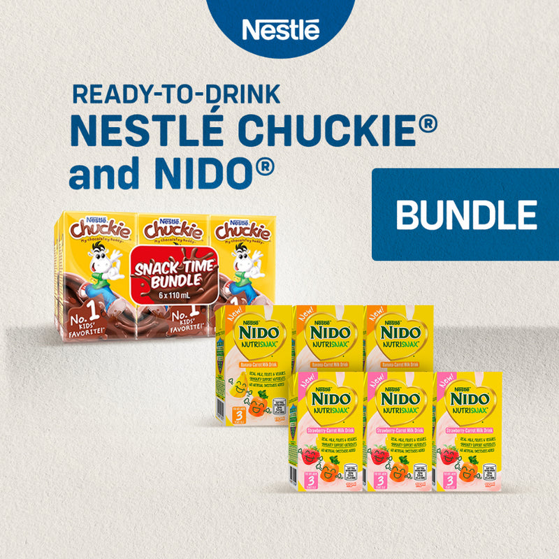 Chuckie 110ml x 6 + Nido Nutrisnax Strawberry 110ml x 3 + Nido Nutrisnax Banana 110ml x 3