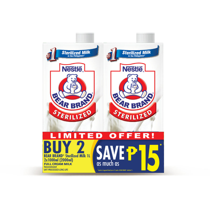 [Buy 2 Save P15] Bear Brand Sterilized UHT Milk 1L