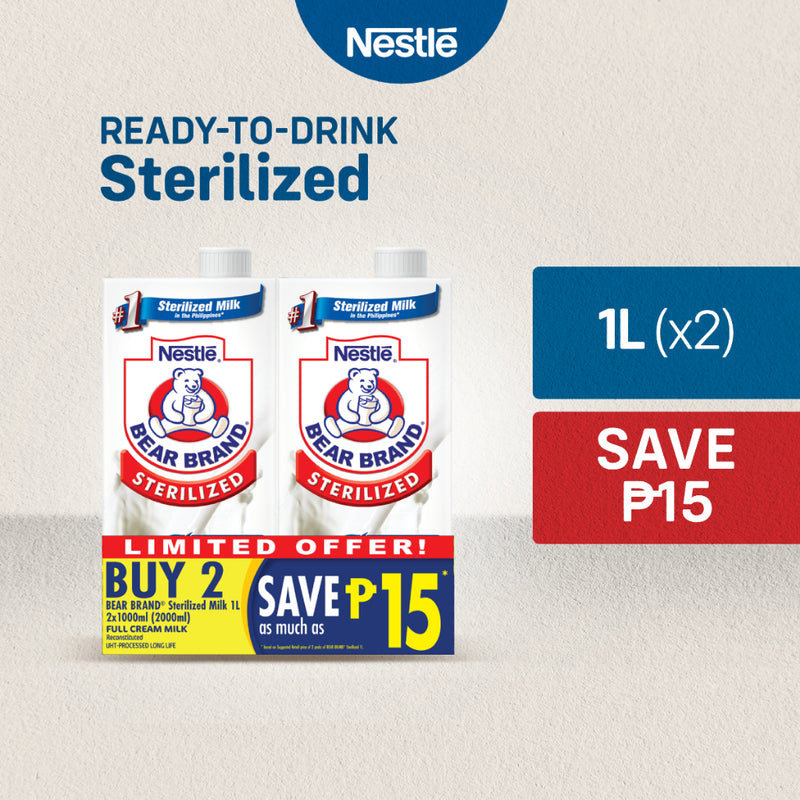 [Buy 2 Save P15] Bear Brand Sterilized UHT Milk 1L