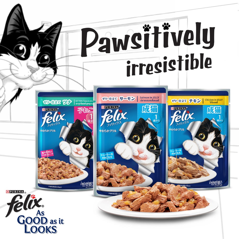 PURINA FELIX Adult Cat with Sardine in Jelly 85g