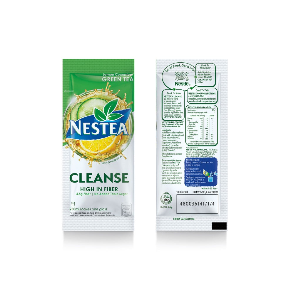 Nestea Cleanse Lemon Cucumber Powdered Green Tea With Fiber 250ml